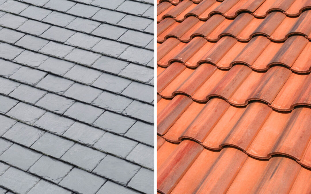 slate roof, tiled roof
