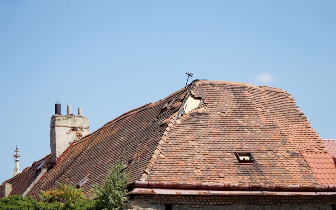 broken tiled roof